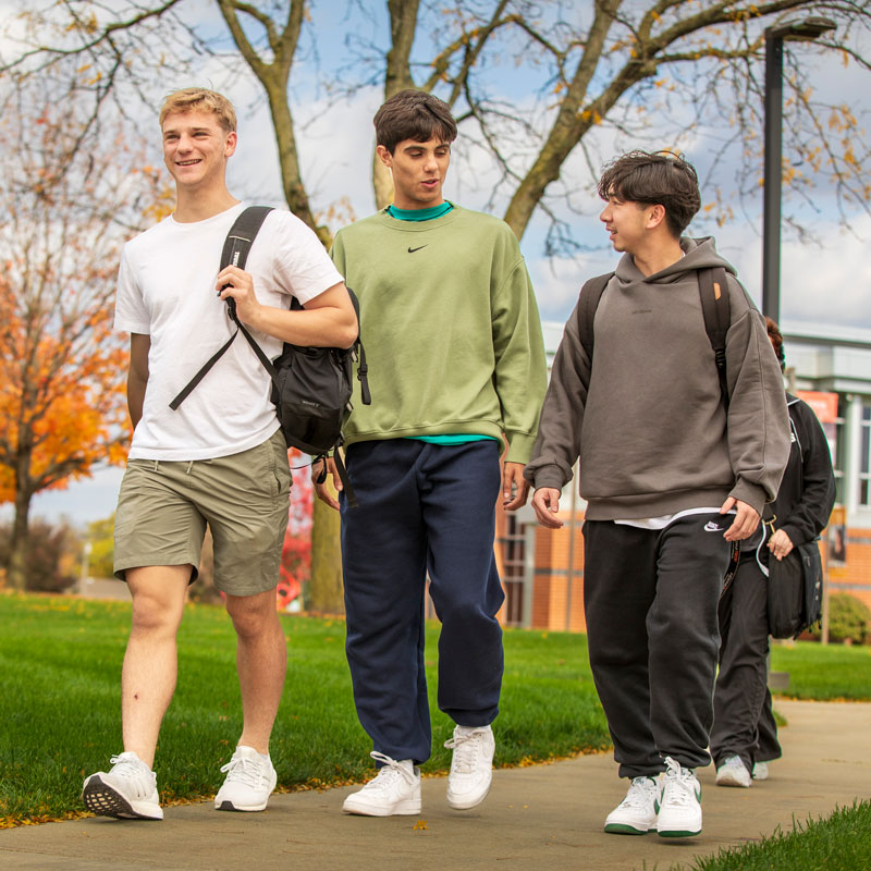 Students walking on campus