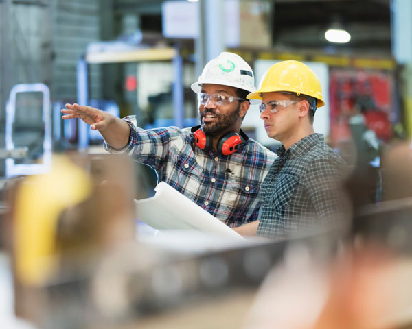 Workers at a factory